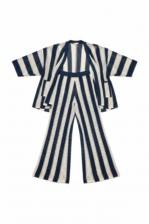 Conjunto Camisa Rayas + Pantalón Wide Leg