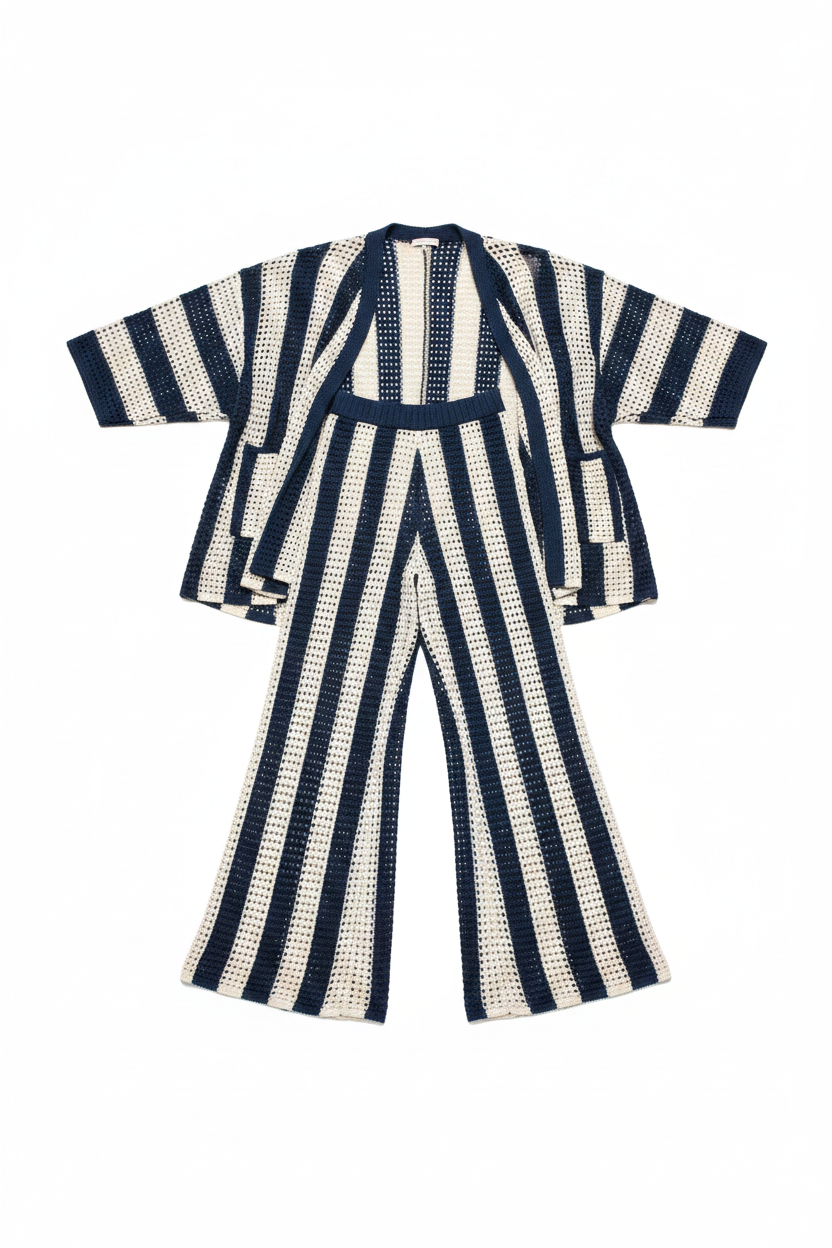 Conjunto Camisa Rayas + Pantalón Wide Leg