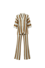 Conjunto Camisa Rayas + Pantalón Wide Leg