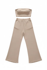 Conjunto Top Bandeau + Pantalón Wide Leg