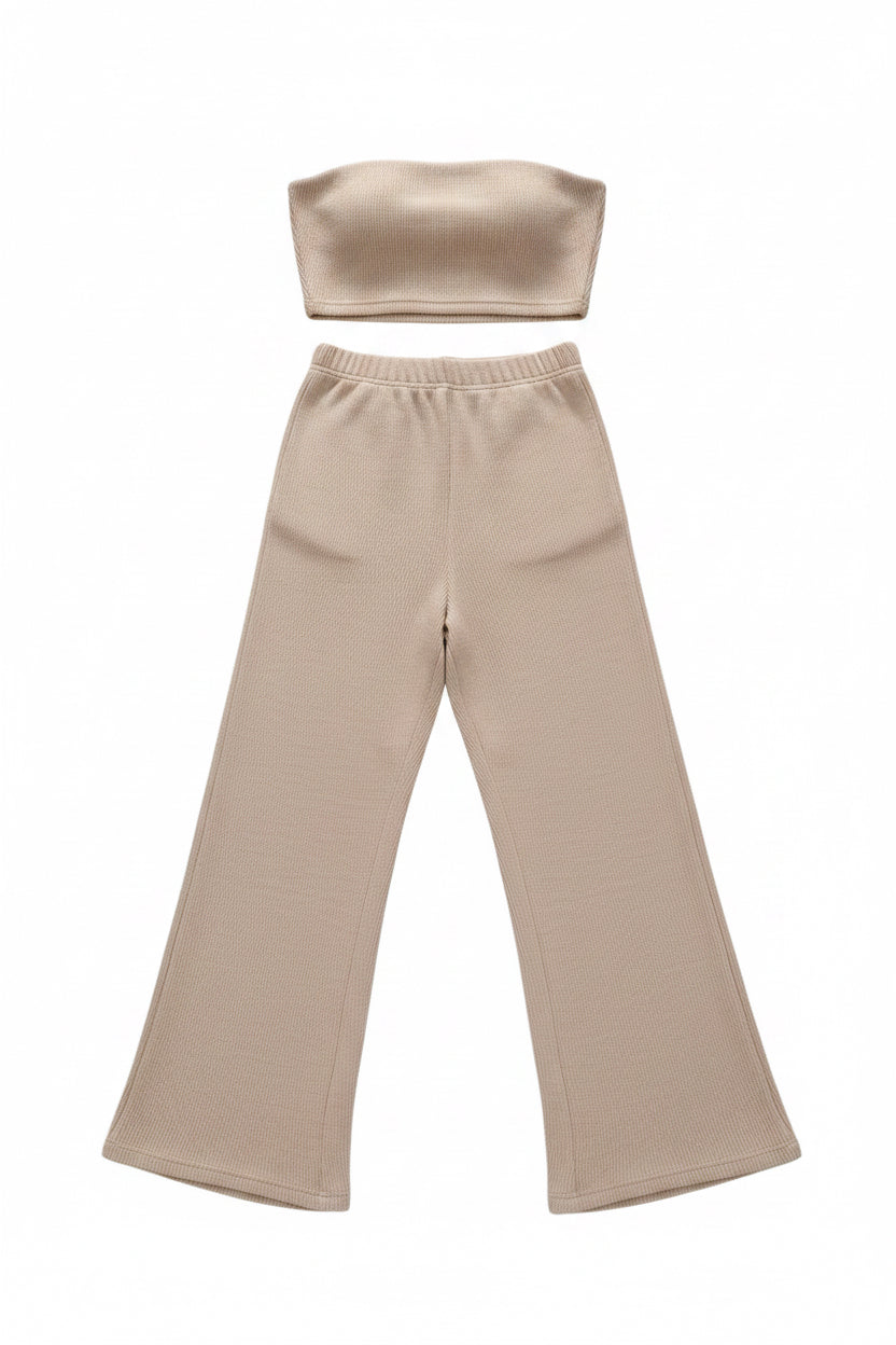 Conjunto Top Bandeau + Pantalón Wide Leg