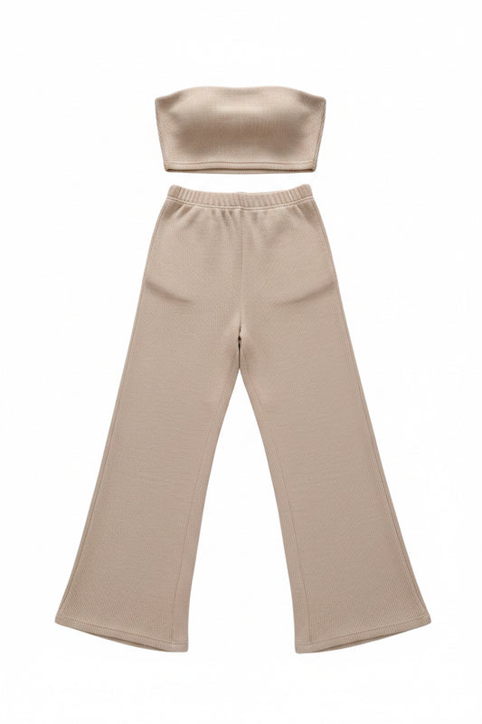 Conjunto Top Bandeau + Pantalón Wide Leg